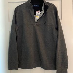 NWT-Mens Nautica size M 1/4 zip sweater